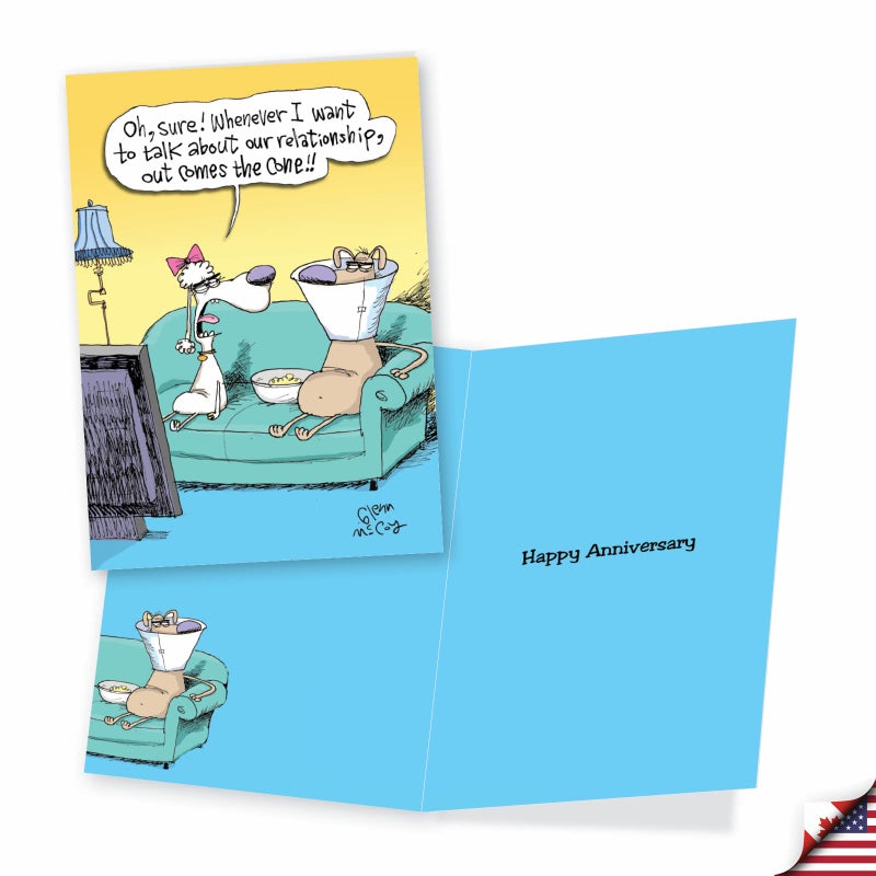 NobleWorks Assortment Pack of 3 Hilarious Anniversary Greeting Cards with Envelopes (3 Designs, 1 Each) Pet Pairs VC7999ANG-C1x3 - Image 5