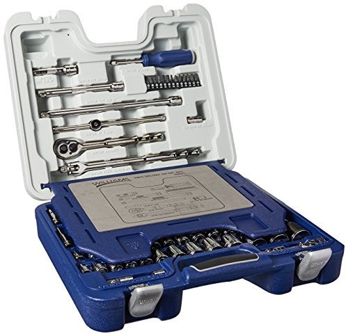 WILLIAMS مجموعة أدوات ويليامز 50607 المكونة من 79 قطعة 3/8" مع نظام صندوق قوي، 6 و 12 نقطة، SAE و متري، مع رؤوس مفك براغي سداسية 1/4" - Image 2