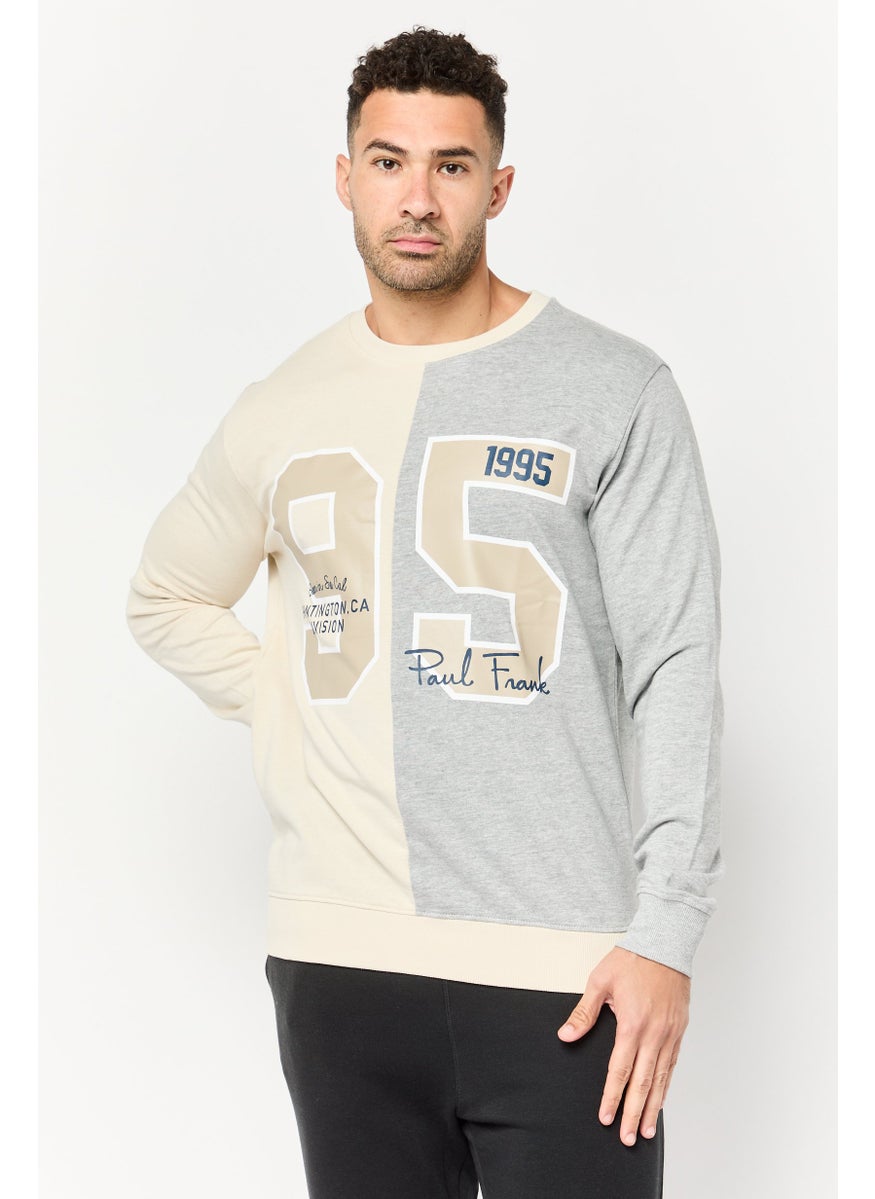 Paul Frank Men Crew Neck Graphic Print Long Sleeve Sweatshirt, Multicolor  - Image 1