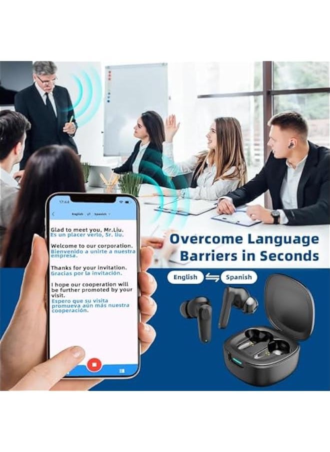 Generic - Language Translation Earbuds, 144 Languages Online Translation, Translation Earbuds Real Time, Two-Way Bluetooth Translator Device Earphone with APP for Travel Business Learning - Image 1