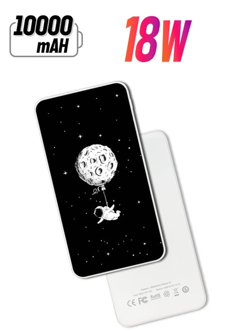 10,000 mAh Super Fast Charging Ultra Compact Power Bank with Quick Charge & Power Delivery, Portable Charger For iPhone and Android Astraonaut Imagination
