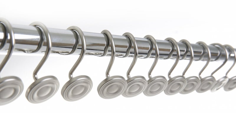 BINO | Shower Curtain Hooks - Brushed Nickel - Set of 12 | Hooks Shower Curtain | Shower Curtain Rings Hooks | Rust Proof Shower Curtain Hooks | Bathroom Shower Hooks For Curtain | Bathroom Essentials - Image 2