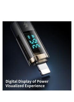 Excefore USB-C to Lightning Cable, 36W Transparent Data Cable PD Charger Digital Display, Auto Power Off Dual Core Protection, High Speed Data Transfer, for iPhone  - Image 3