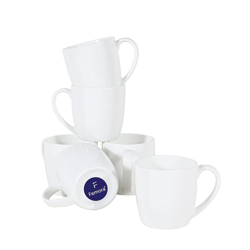 Femora Desh ki Mitti White Ceramic Tea Cups Coffee Mugs Set of 6 pcs 180 ML - Image 4