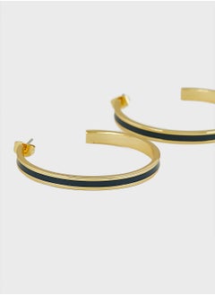 ONLY Enamel Thin Hoop Earrings  - Image 2