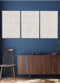 LOWHA Set Of 3 Framed Canvas Wall Arts Stretched Over Wooden Frame, Boho Paintings, For Home, Living Room, Office Decor  - Image 3