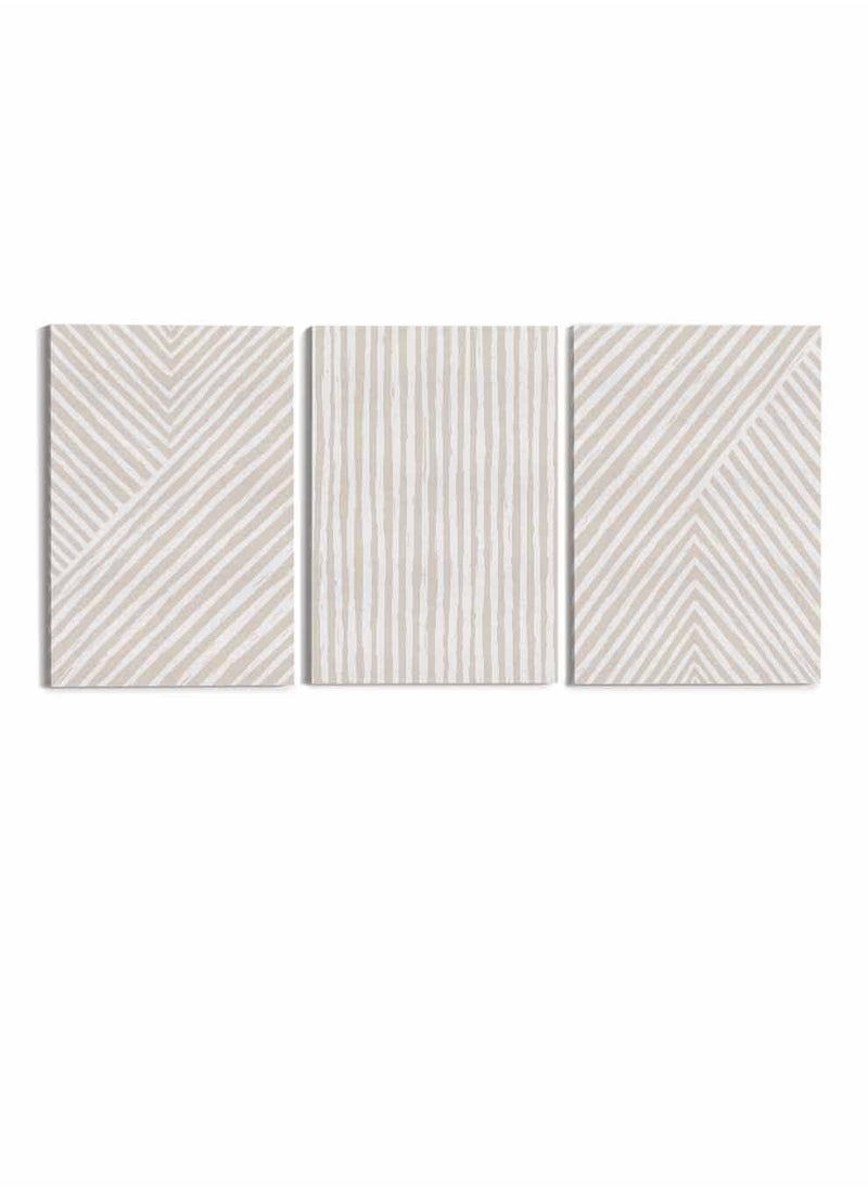 LOWHA Set Of 3 Framed Canvas Wall Arts Stretched Over Wooden Frame, Boho Paintings, For Home, Living Room, Office Decor  - Image 5