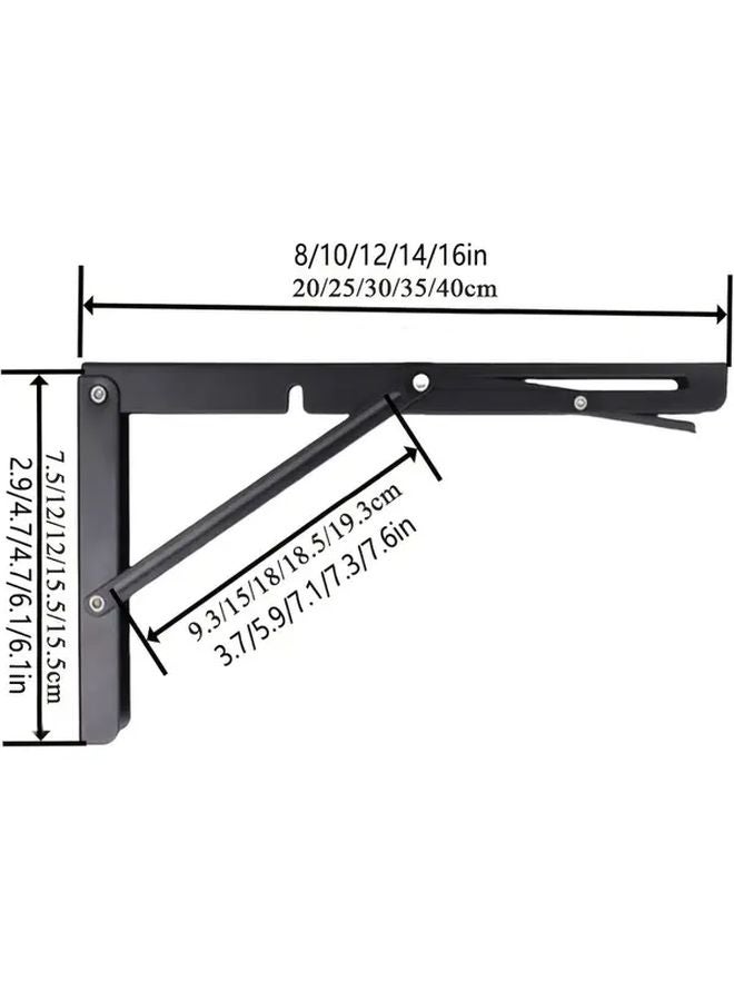 2 Pack Heavy Duty Folding Shelves 8 Inches Adjustable Angle Wall Storage Brackets - Image 4