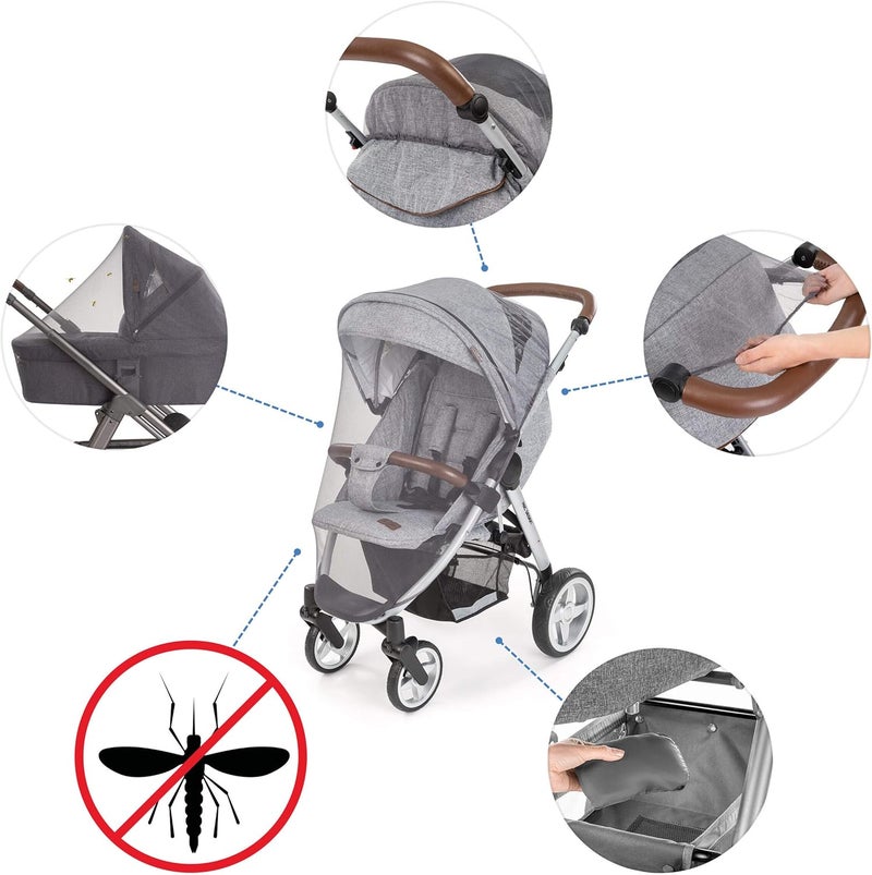 INLESIOO Baby Mosquito Net for Stroller and Carrycot - Jogging Stroller Insect Mesh Net - Universal Fit, Premium Quality: Machine Washable - Gray - Image 2