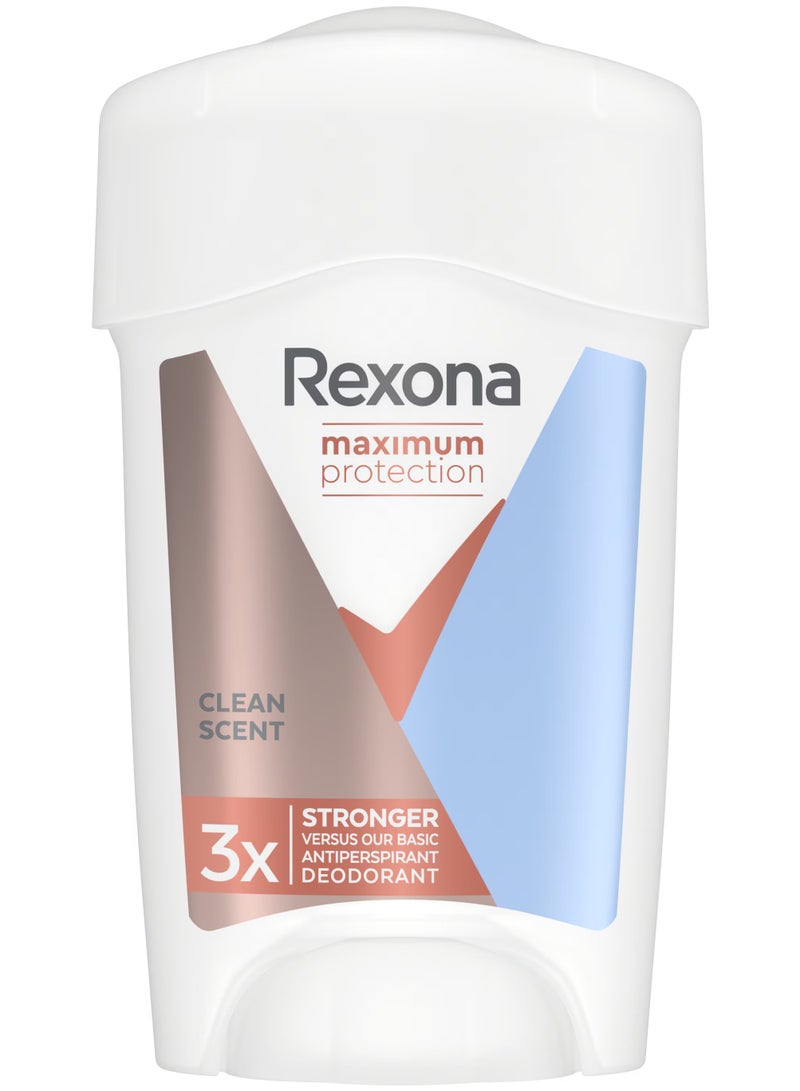 Rexona Rexona Maximum Protection Cream Women Antiperspirant  Deodorant Clean Scent -45Ml  - Image 1