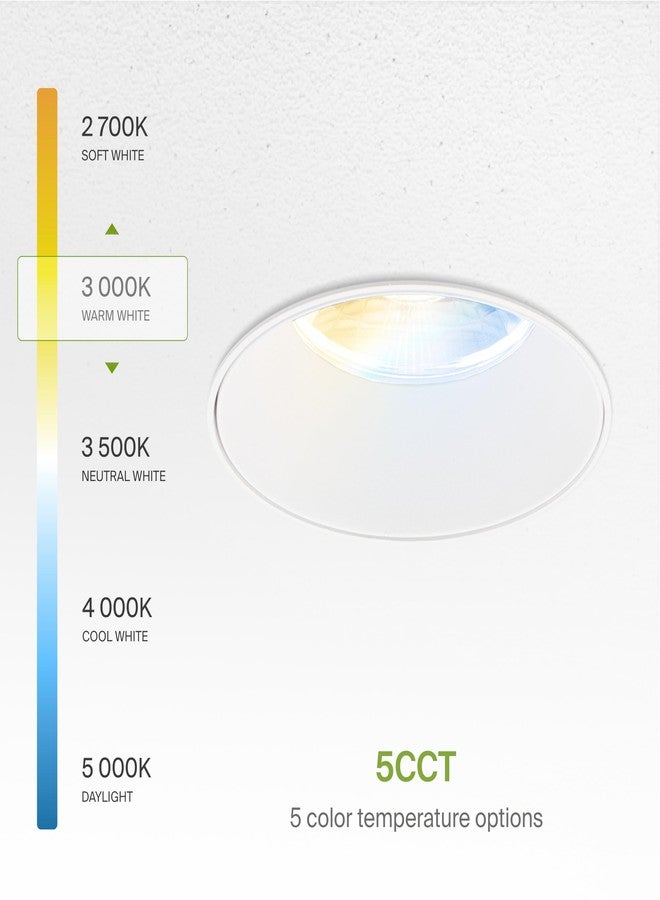 اي اس دي مصباح ASD LED غائر بدون إطار، 3 بوصات، 12 واط، 120 فولت، إضاءة سقفية دائرية تجارية، إضاءة قابلة للتعتيم بدون علبة مع صندوق توصيل، 5 درجات حرارة لونية من 2700 كلفن إلى 5000 كلفن، مؤشر تجسيد اللون 90+، حاصل على تصنيف IC، معتمد من ETL، حاصل على شهادة Energy Star، أبيض - Image 5