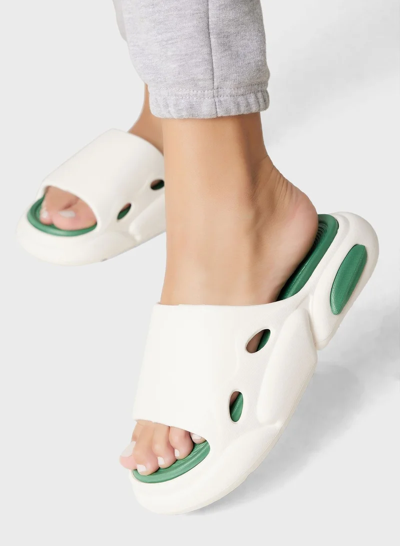 جينجر Chunky Colorblock Slides