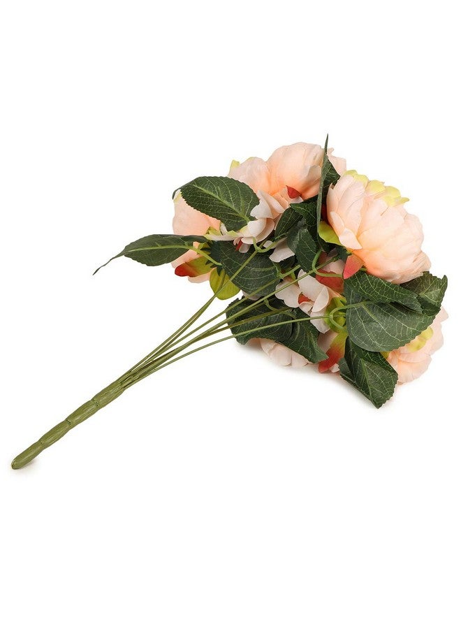 TIED RIBBONS Tied Ribbons Artificial Peony Flowers For Vase Home Decoration Living Room Corner Table Top Bedroom Wedding Decortaive Items (42 Cm, Peach, Pot Not Included) - Polyester  - Image 2