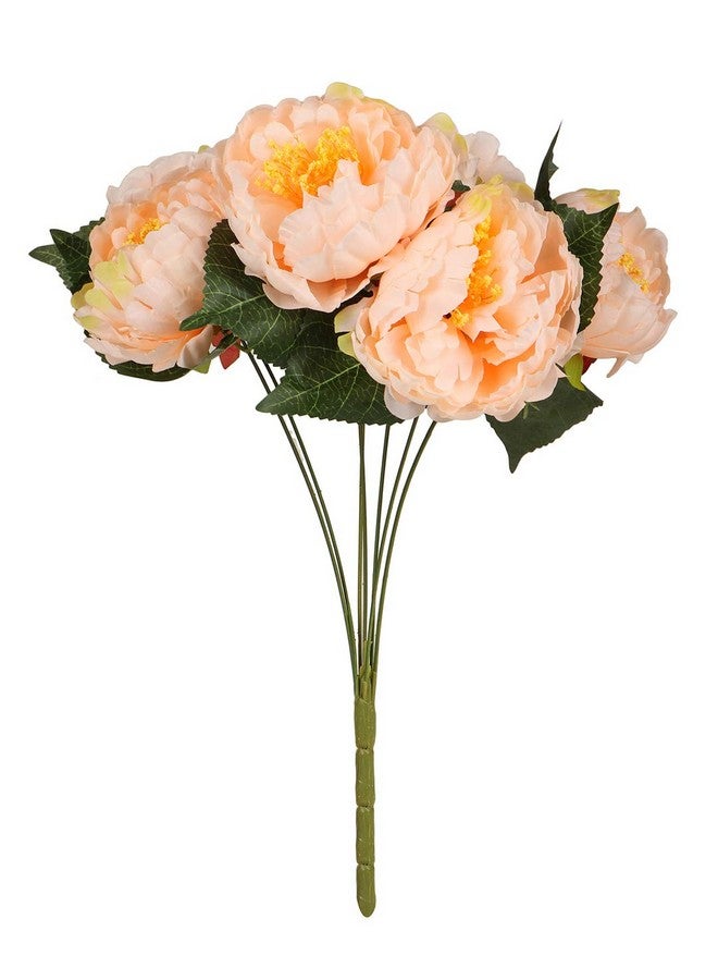 TIED RIBBONS Tied Ribbons Artificial Peony Flowers For Vase Home Decoration Living Room Corner Table Top Bedroom Wedding Decortaive Items (42 Cm, Peach, Pot Not Included) - Polyester  - Image 1
