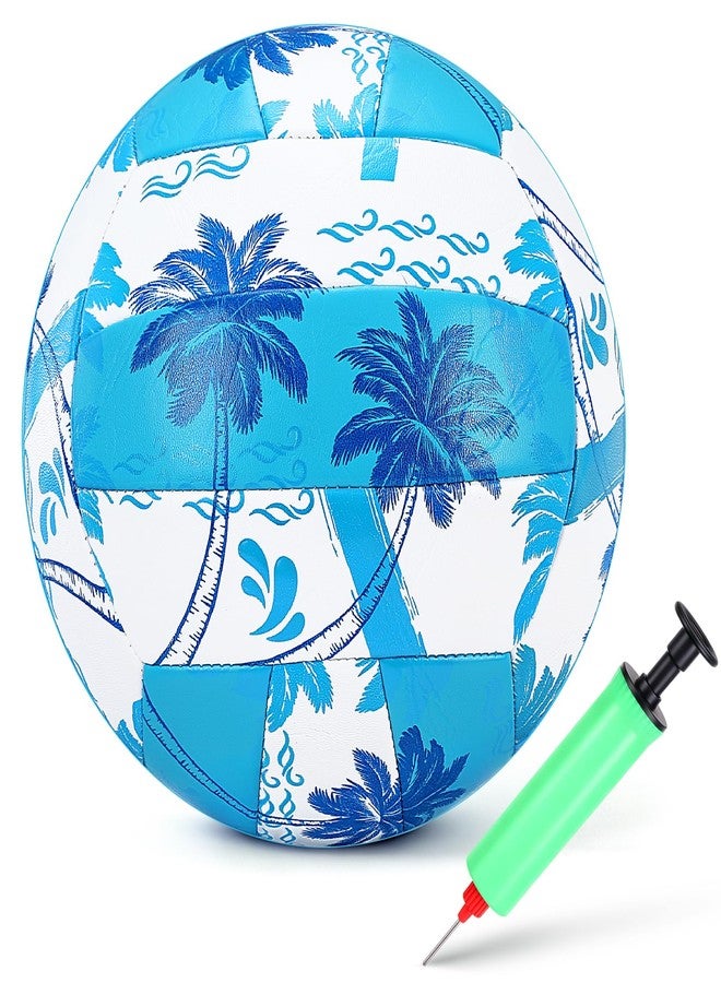 Jenaai 8.5 Inch Waterproof Water Volleyball for Pool with Pump All-Purpose Soft PU Beach Volleyball for Adults Swimming Pool Summer Game Accessories Outdoor and Indoor(Blue/Light Blue) - Image 1