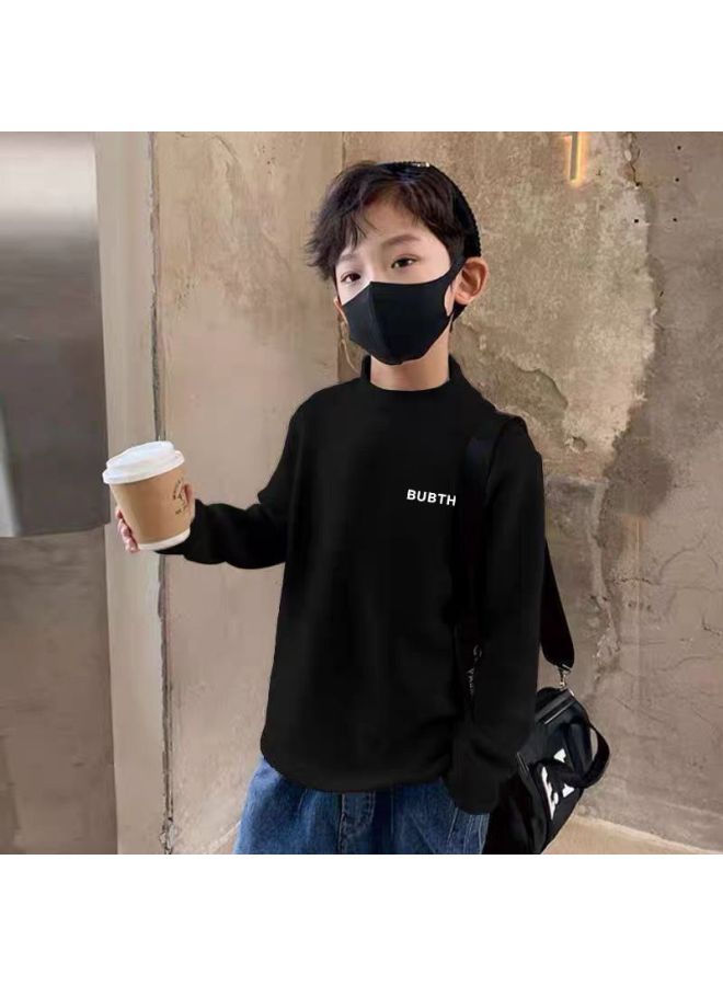 Boys' German Velvet Long-sleeved T-shirt, Versatile Bottoming Shirt, Kidsren's Winter New Style, Boys' German Velvet Warm Top, Inner Wear