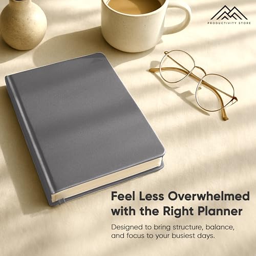 PRODUCTIVITY STORE Daily Planner 2025 (5" x 8") - The Ultimate Daily Workflow Planner with Hourly Schedule & Task List to Achieve Your Goals by PRODUCTIVITY STORE (A5, Grey) - Image 2