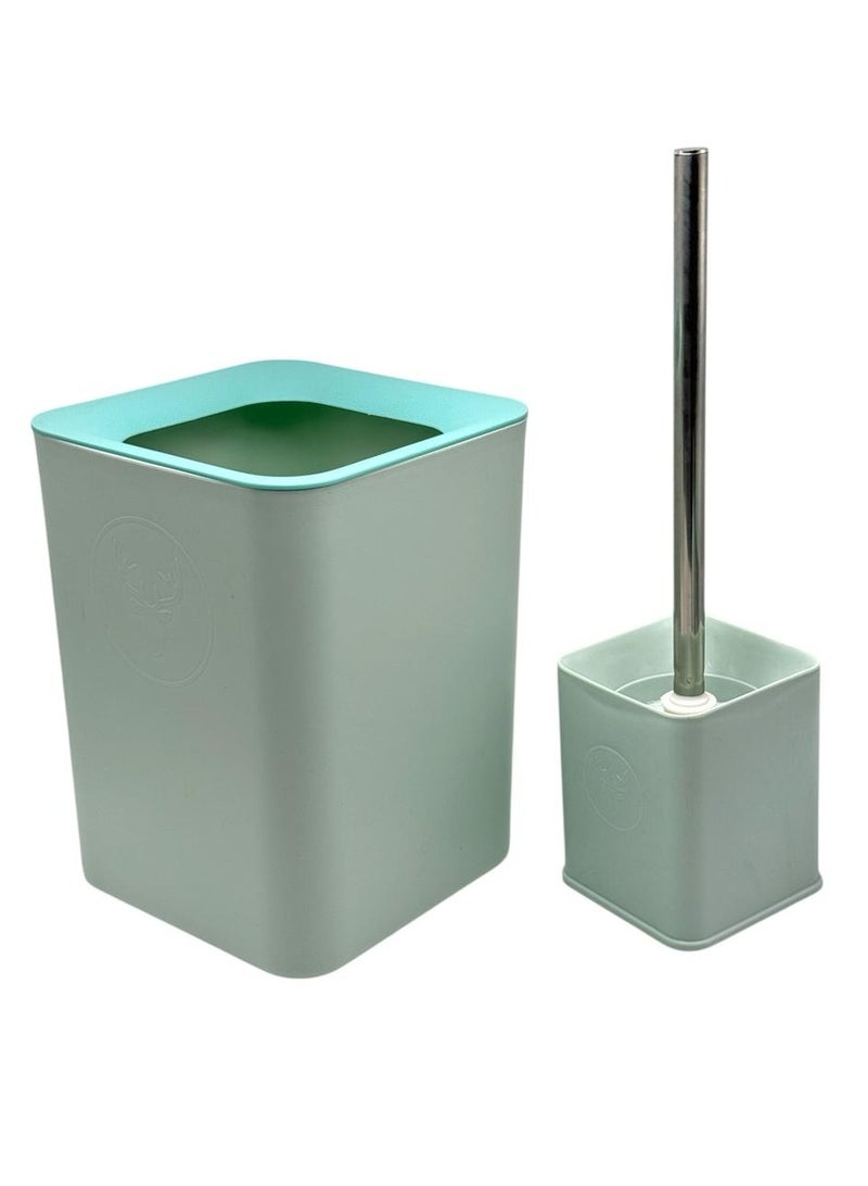 كيوشوب مجموعة اكسسوارات حمام كيوشوب®️ من الخيزران مكونة من 6 قطع، مجموعة اكسسوارات حمام عصرية فاخرة، اكسسوارات مرحاض مع سلة مهملات وكوب حامل فرشاة اسنان وحامل صحن صابون،و موزع الصابون - Image 3