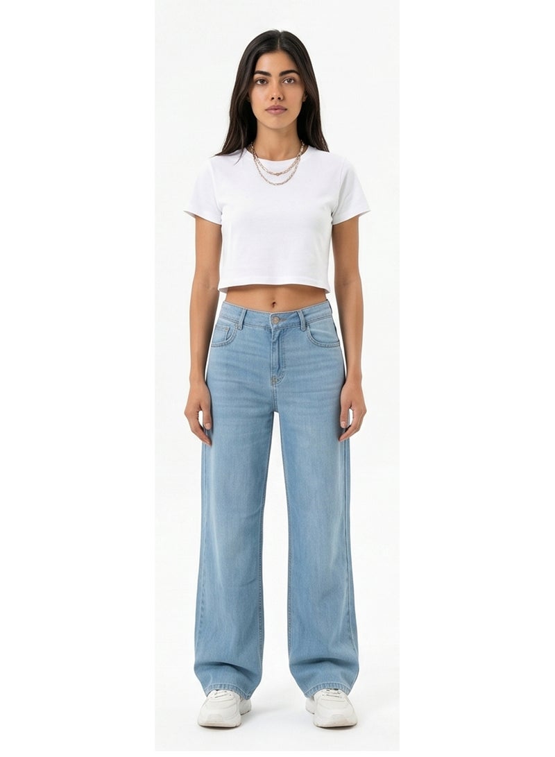 RAVIN Light Wash Wide-Leg Relaxed Denim Jeans - Image 3