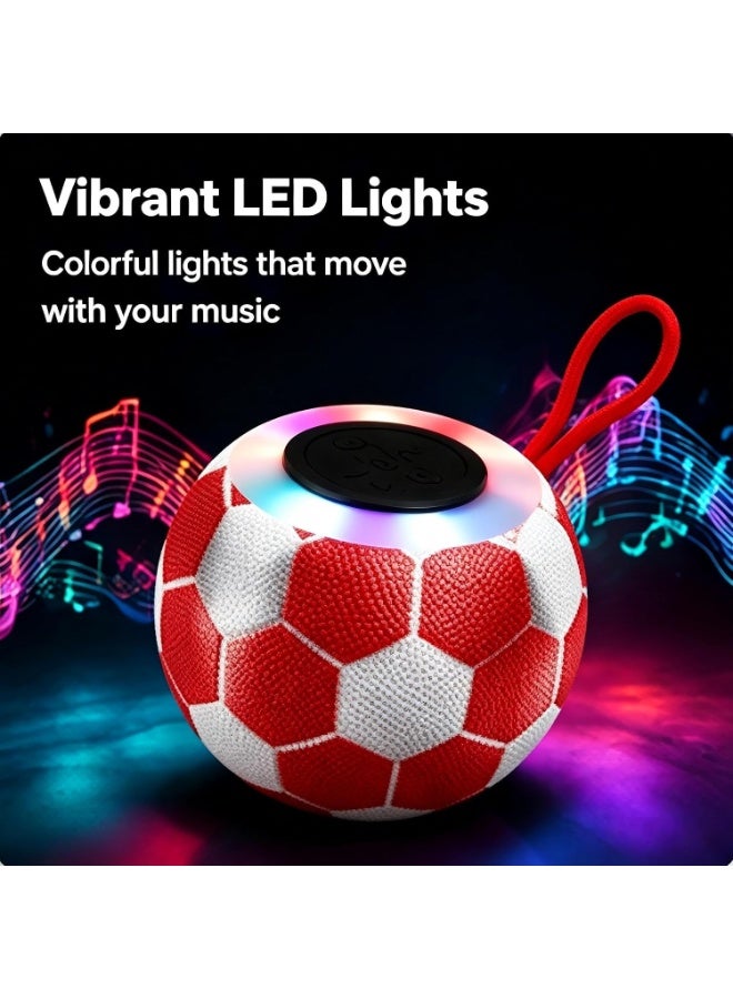 مكبر صوت بلوتوث محمول على شكل كرة قدم مع أضواء LED RGB لاسلكي - Image 3