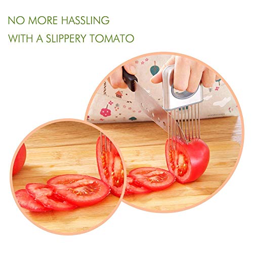 P-Plus International Onion Holder Slicer Vegetable Tools Tomato Cutter Stainless Steel Kitchen Gadgets Stainless Steel Onion Holder - Image 4