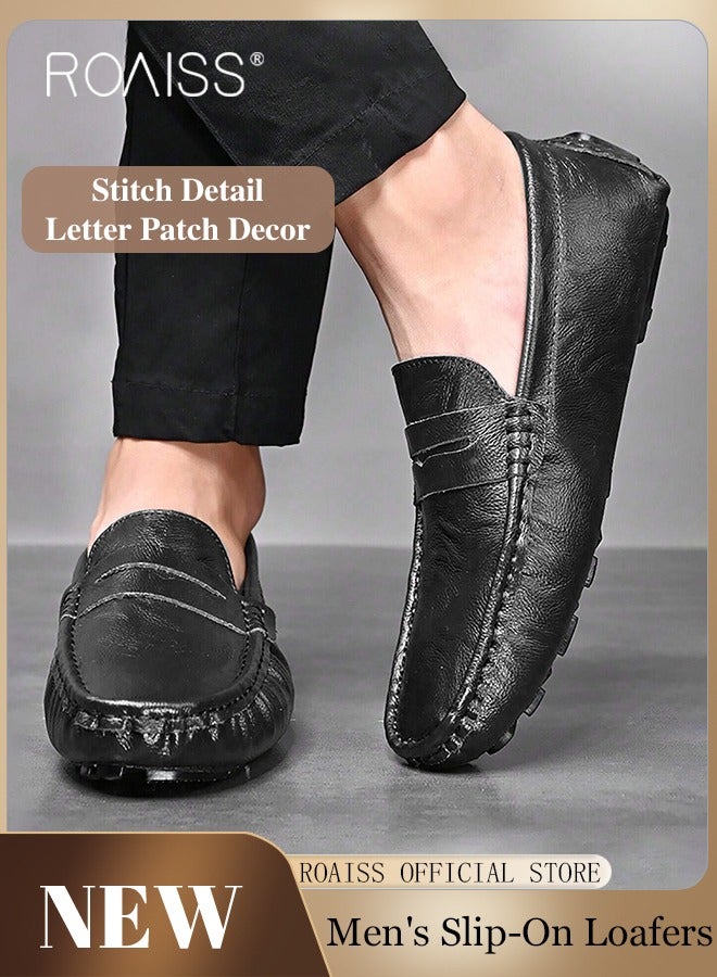 رويس أحذية أنيقة للرجال، أحذية كلاسيكية ذات قاعدة مانعة للانزلاق، أحذية مريحة للرجال، مناسبة للعمل والارتداء اليومي والقيادة والمناسبات المختلفة - Image 1