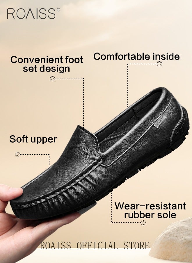 رويس أحذية أنيقة للرجال، أحذية كلاسيكية ذات قاعدة مانعة للانزلاق، أحذية مريحة للرجال، مناسبة للعمل والارتداء اليومي والقيادة والمناسبات المختلفة - Image 3
