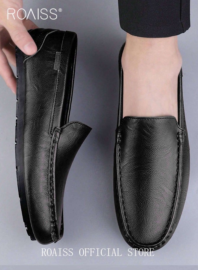 رويس أحذية أنيقة للرجال، أحذية كلاسيكية ذات قاعدة مانعة للانزلاق، أحذية مريحة للرجال، مناسبة للعمل والارتداء اليومي والقيادة والمناسبات المختلفة - Image 2
