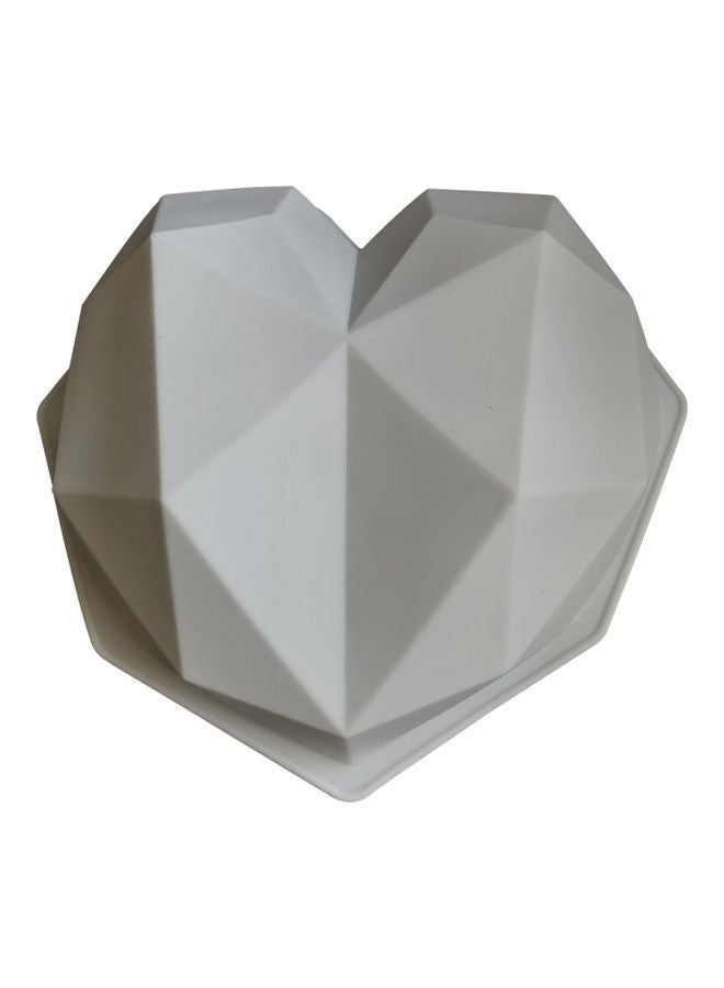 NIBEMINENT Diamond Heart Silicone Mold For Baking Cake Decoration White 20x18x5cm - Image 1