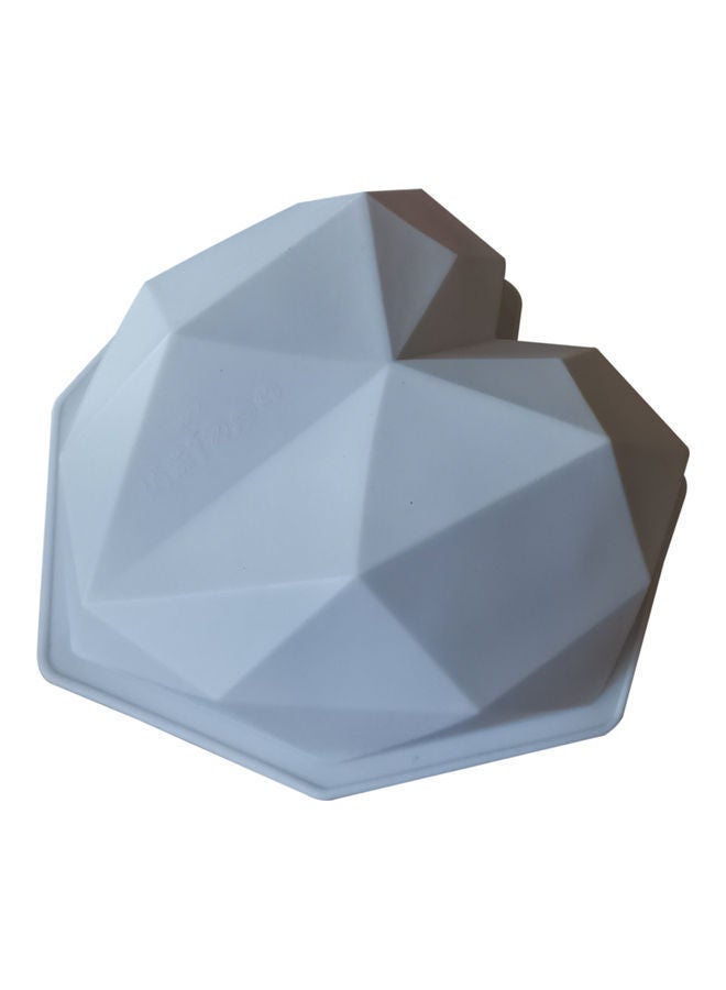 NIBEMINENT Diamond Heart Silicone Mold For Baking Cake Decoration White 20x18x5cm - Image 4