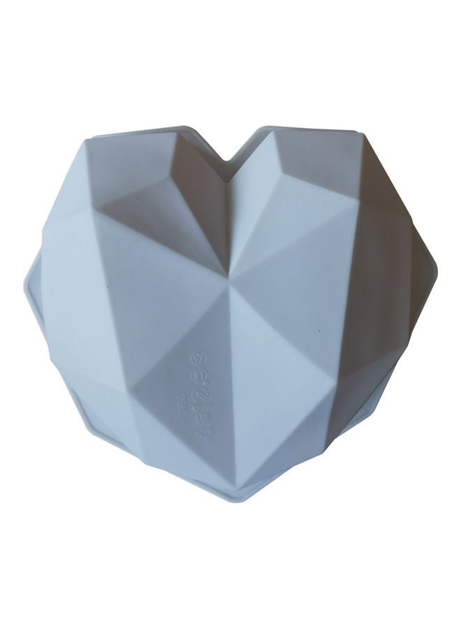 NIBEMINENT Diamond Heart Silicone Mold For Baking Cake Decoration White 20x18x5cm - Image 3