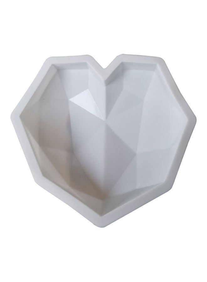 NIBEMINENT Diamond Heart Silicone Mold For Baking Cake Decoration White 20x18x5cm - Image 2