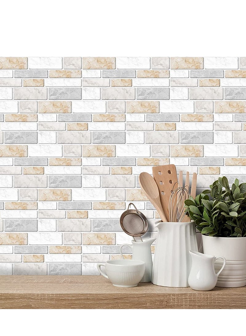 SYOSI Peel and Stick Wall Tile Stickers for Kitchen Bathroom Black White Marble Style Self Adhesive Backsplash Home Decor 27pcs/Set (10 x 20cm) - Image 4