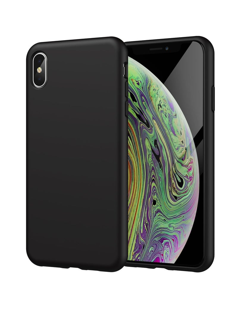Jetech Silicone Case for Iphone X/Xs 5.8 Inch Silky Soft Touch Full Body Protective Case Shockproof Cover With Microfiber Lining Black  - Image 1