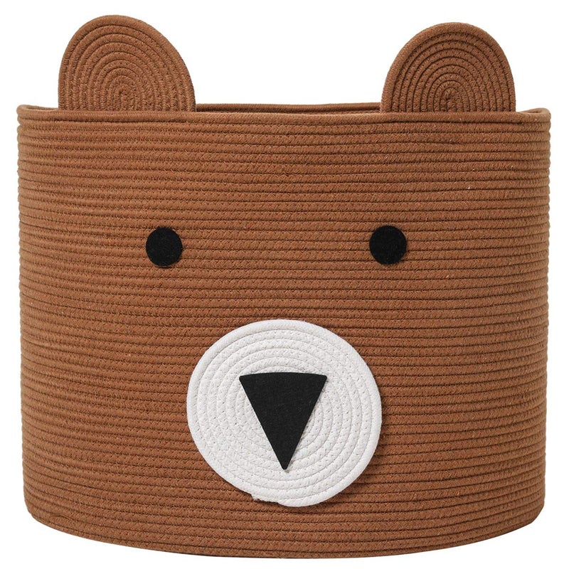 Cottonphant Large Cotton Rope Basket - Woven Laundry Hamper & Cloth Storage Bin for Bedroom (Orange Brown, 18"x15") - Image 1
