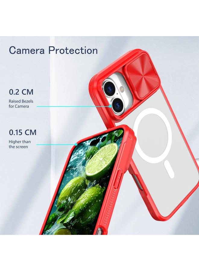 اس-توب جراب لهاتف iPhone 16 Plus مصنوع من الأكريليك الشفاف + PC + TPU MagSafe Lens مع غطاء منزلق بتغطية كاملة - Image 5