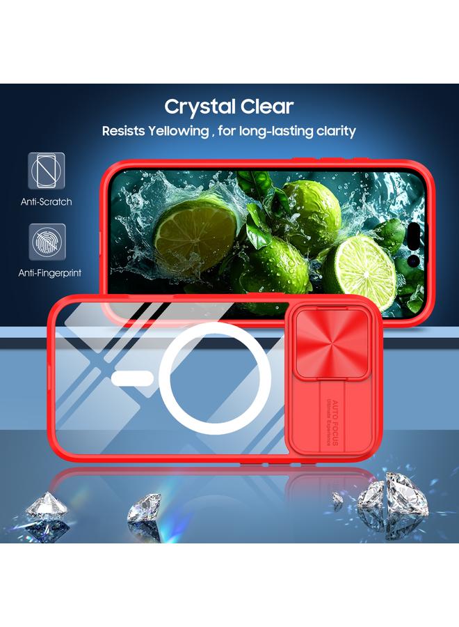 اس-توب جراب لهاتف iPhone 16 Plus مصنوع من الأكريليك الشفاف + PC + TPU MagSafe Lens مع غطاء منزلق بتغطية كاملة - Image 2