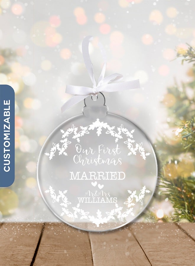 Share the Love Personalised Clear Acrylic Christmas Bauble – Custom Festive Ornament for Holiday Décor - Image 2