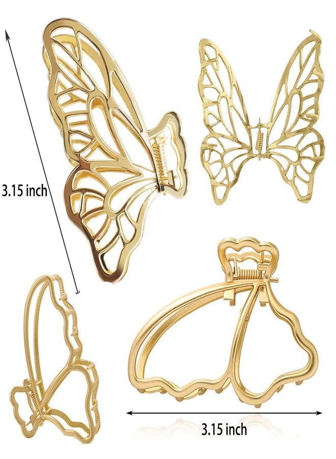 La Jolie Jasmin 6 Packs Large Metal Butterfly Hair Claw Clips, Lady Thick Hair Catch Barrette, Non-slip Hair Jaw Clamp Clips Styling Fashion Accessories for Women Girls - Image 3