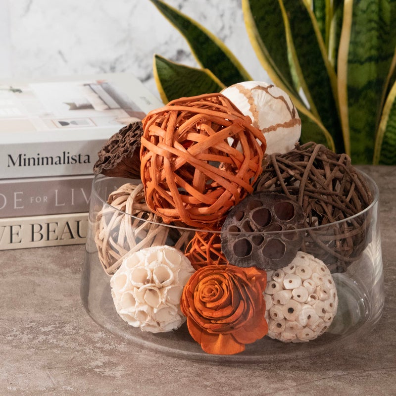 Andaluca Large Decorative Vase Filler Bag With Orbs  Balls (Sunset Orange) - Image 3