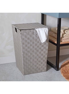 Home Box Strap Laundry Hamper With Lid 36 x 55 x 36 cm  - Image 1