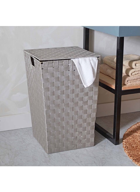 Strap Laundry Hamper With Lid 36 x 55 x 36 cm