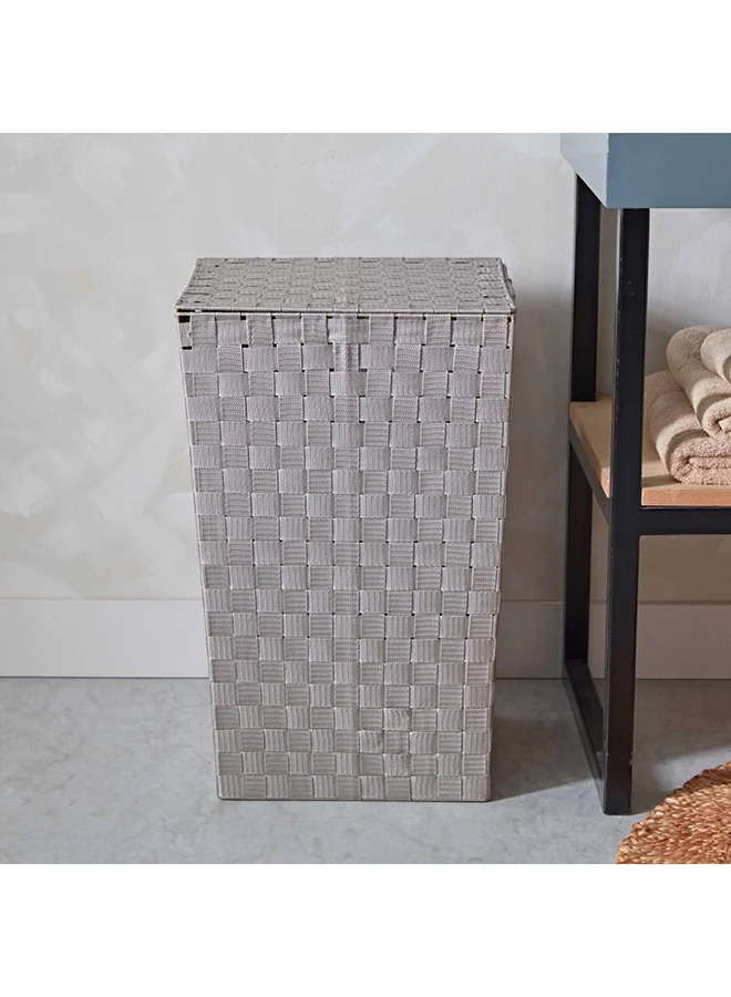 Home Box Strap Laundry Hamper With Lid 36 x 55 x 36 cm