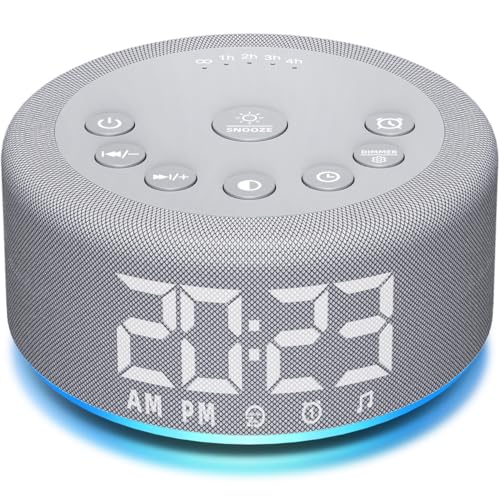 Hushing 【3 in 1】 Sound Machine Alarm Clock Night Light White Noise Machine with 27 Sleeping Sounds for Baby Kids Adults 32 Level Volume Auto Off Timer Memory Function Digital Clock with 30 Wake Up Sounds - Image 1