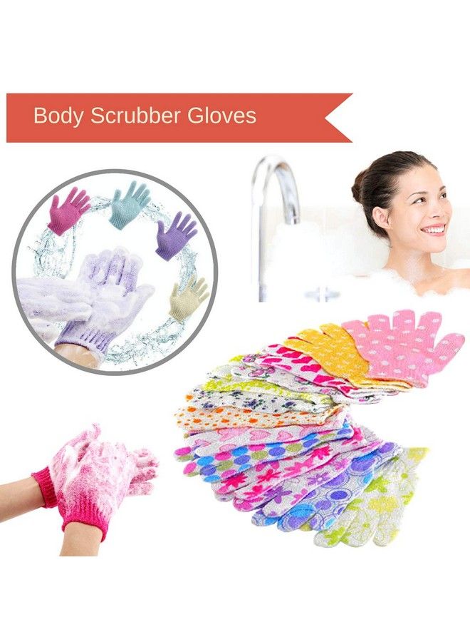 Magnusdeal Flower Printed Bath Body Scrubber Glove Exfoliating Shower Bath Glove Scrubber Shower Dead Skin Cell Remover Body Spa Massage Sponge Gloves Unisex 1 Pair Assorted  - Image 5