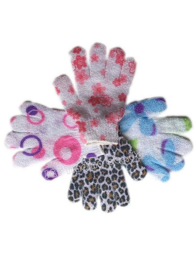 Magnusdeal Flower Printed Bath Body Scrubber Glove Exfoliating Shower Bath Glove Scrubber Shower Dead Skin Cell Remover Body Spa Massage Sponge Gloves Unisex 1 Pair Assorted  - Image 2