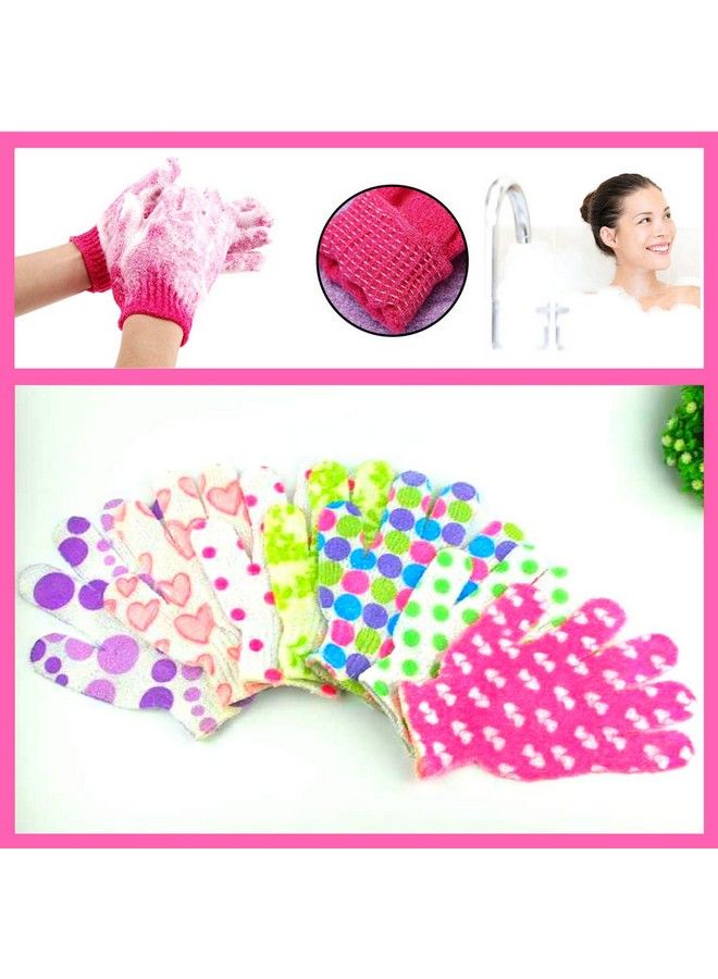 Magnusdeal Flower Printed Bath Body Scrubber Glove Exfoliating Shower Bath Glove Scrubber Shower Dead Skin Cell Remover Body Spa Massage Sponge Gloves Unisex 1 Pair Assorted  - Image 4