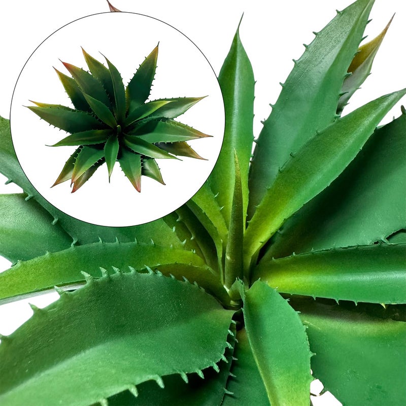 TETOU 12.5 Inch Artificial Aloe Plant - Large Faux Succulents (Unpotted), Realistic Fake Plants for Home Decor Indoor Outdoor (Green) - Image 2