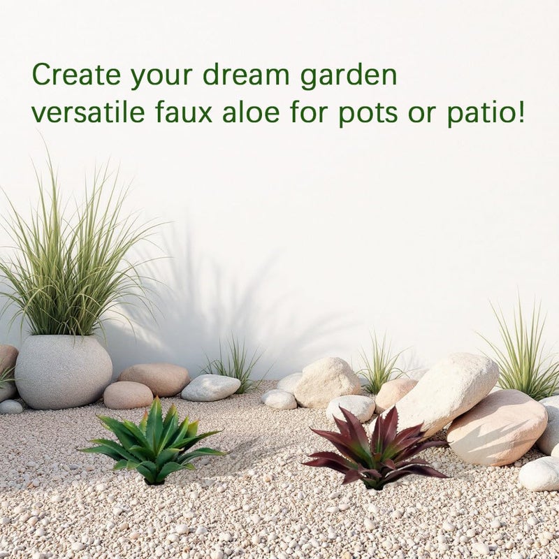 TETOU 12.5 Inch Artificial Aloe Plant - Large Faux Succulents (Unpotted), Realistic Fake Plants for Home Decor Indoor Outdoor (Green) - Image 5