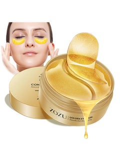 FirstFly 24K Gold Eye Masks, Crystal Collagen Eye Patches for Puffy Eyes, Reducing Fine Lines, Effectively Moisturizing Gold Eye Mask for Dark Circles and Puffiness Wrinkle Eye Bags  - Image 1